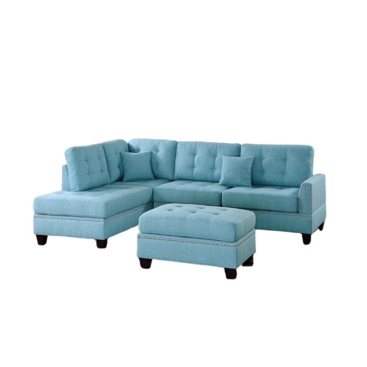 HOGAR & SPACIOS - HYS SECCIONAL IZQUIERDO DANAE CELESTE AGUA