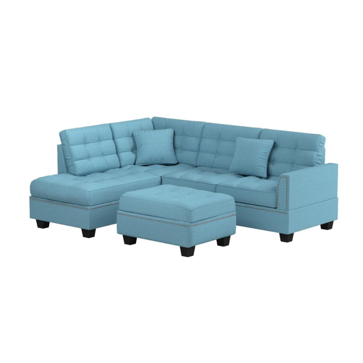 HOGAR & SPACIOS - HYS SECCIONAL IZQUIERDO DANAE CELESTE AGUA