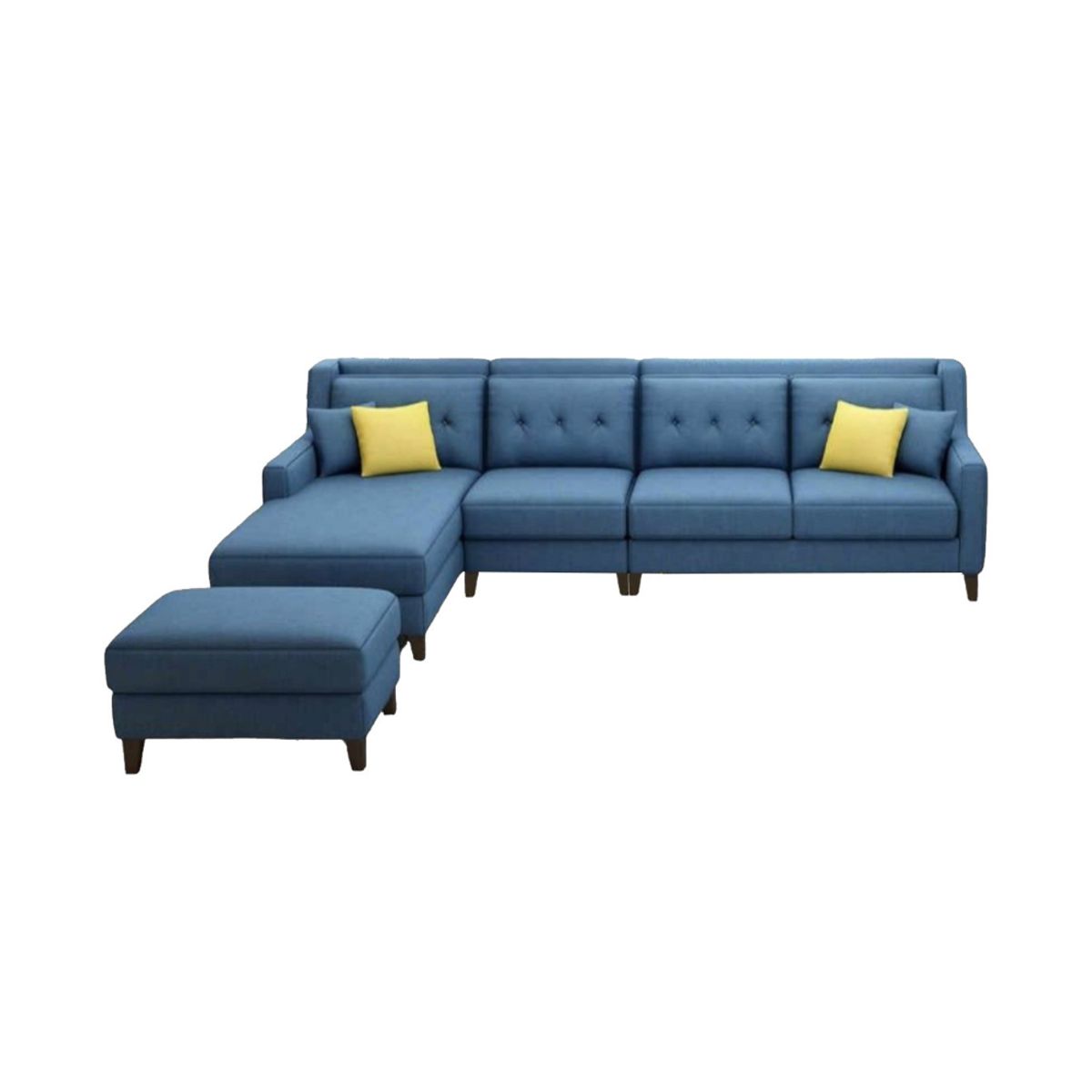 HOGAR & SPACIOS - HYS SECCIONAL IZQUIERDO DIANA BANQUETA AZUL ACERO