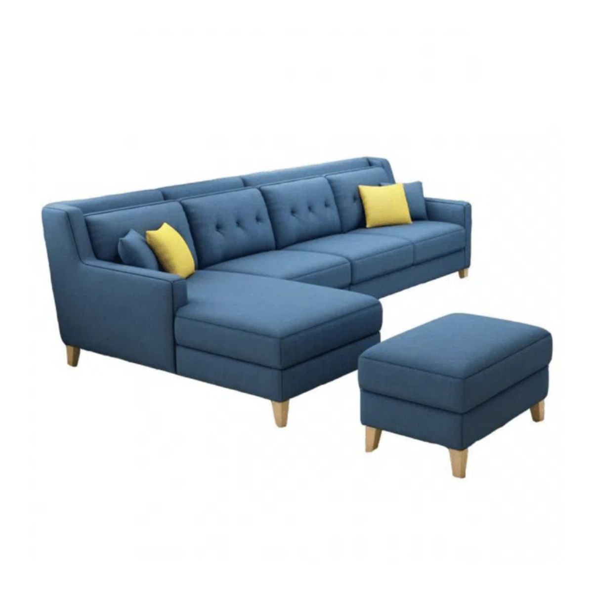 HOGAR & SPACIOS - HYS SECCIONAL IZQUIERDO DIANA BANQUETA AZUL ACERO