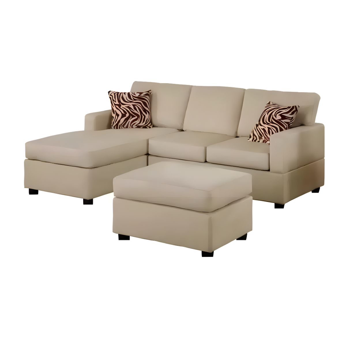 HOGAR & SPACIOS - HYS SECCIONAL IZQUIERDO LIBERTY PUFF MADERA