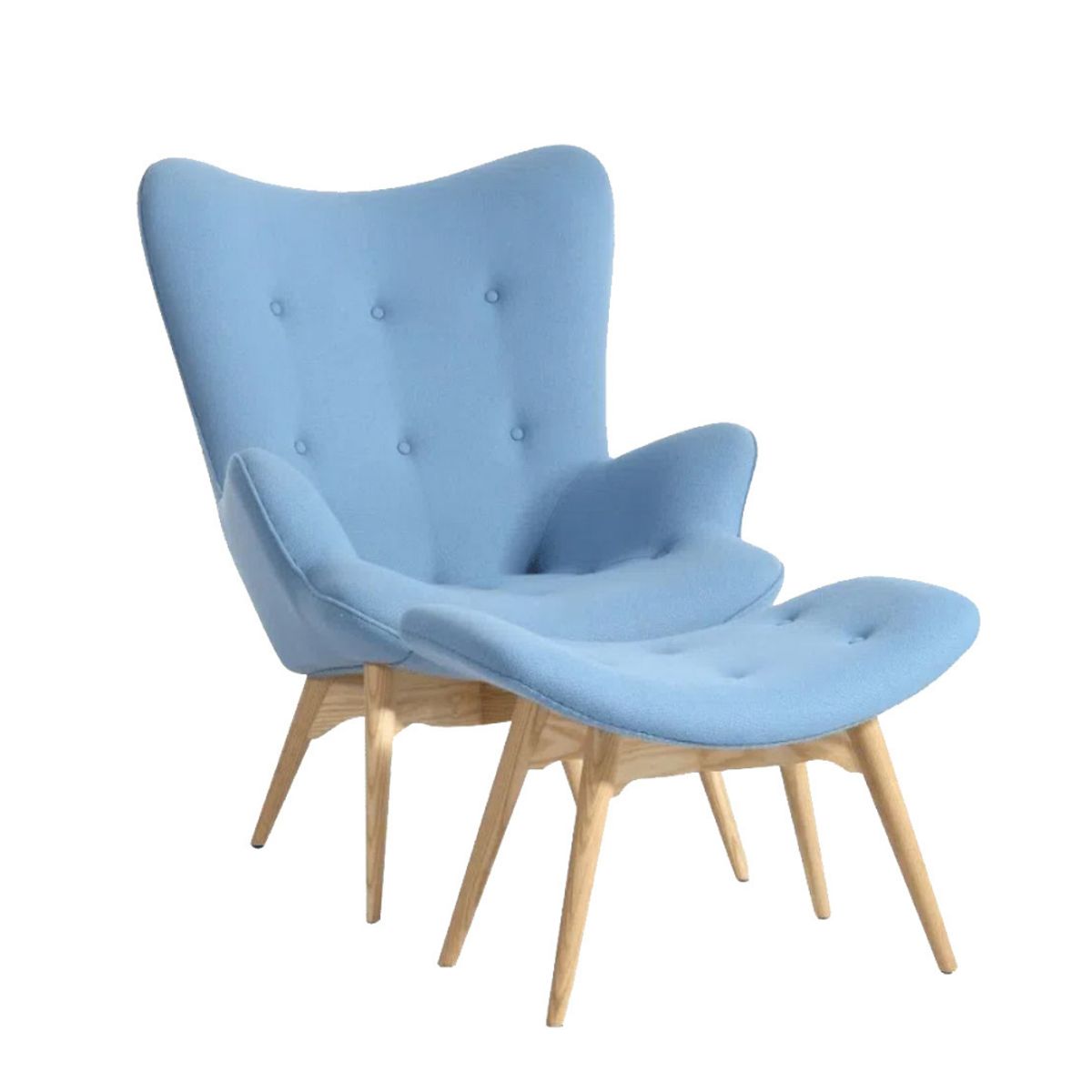 HOGAR & SPACIOS - HYS SILLON BANQUETA GRANDMOTHER AZUL CADETE