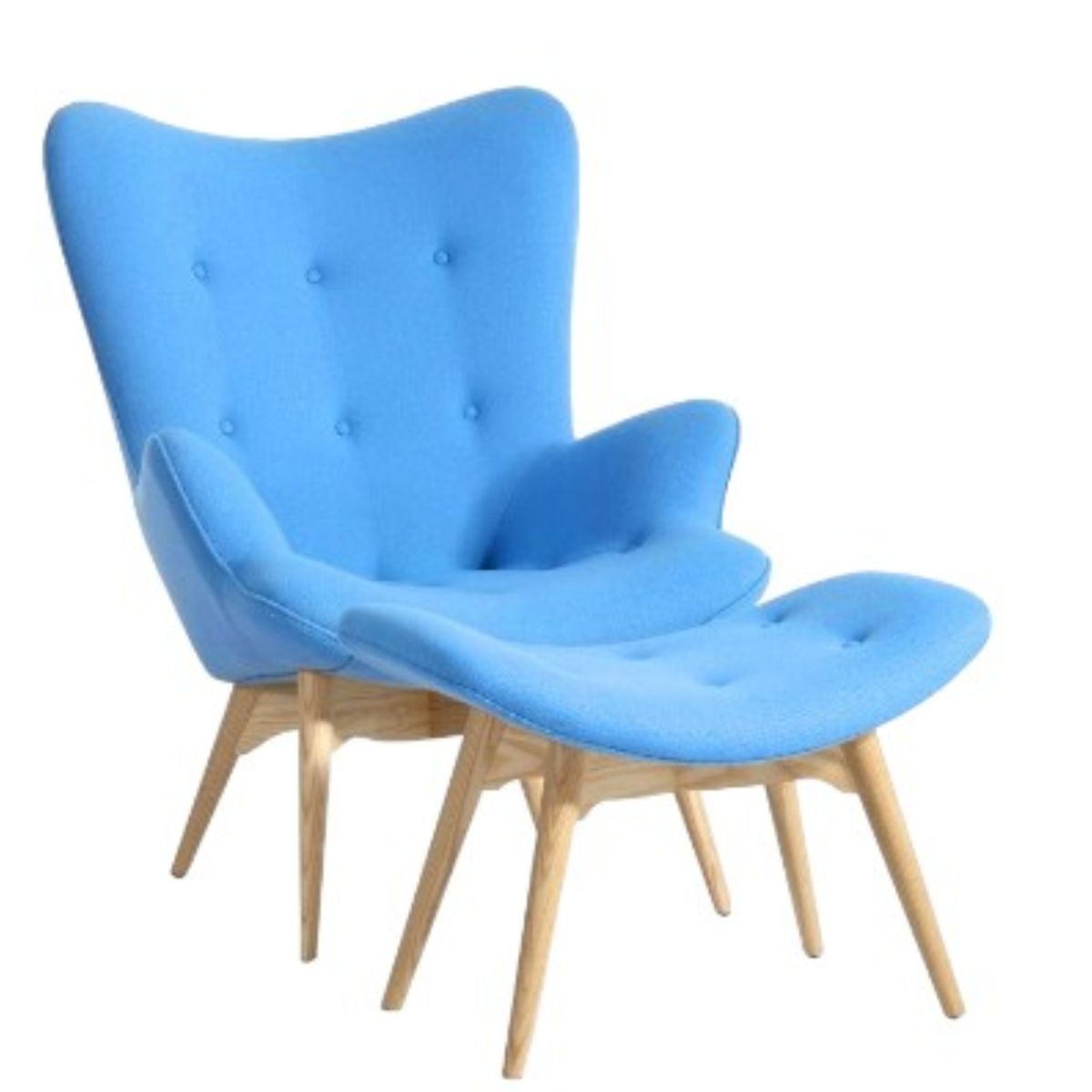 HOGAR & SPACIOS - HYS SILLON BANQUETA GRANDMOTHER CELESTE AGUA