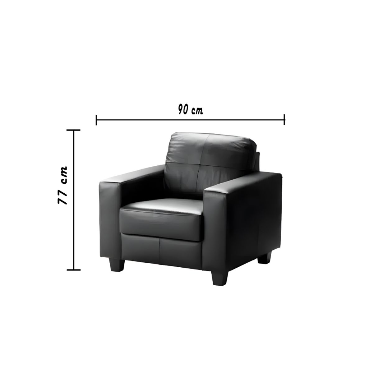 HOGAR & SPACIOS - HYS SILLON BUZIOS NEGRO