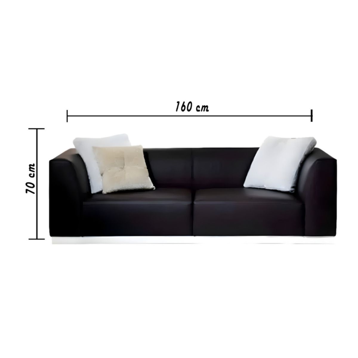 HOGAR & SPACIOS - HYS SOFA 2 CUERPOS ALBE NEGRO