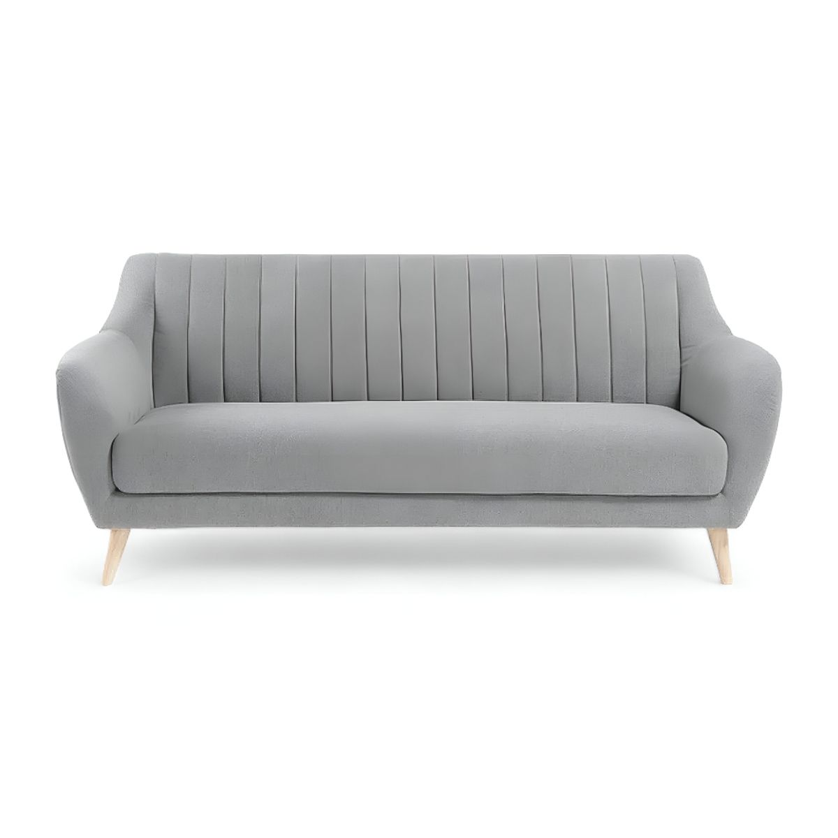 HOGAR & SPACIOS - HYS SOFA 2 CUERPOS BALI GRIS CLARO