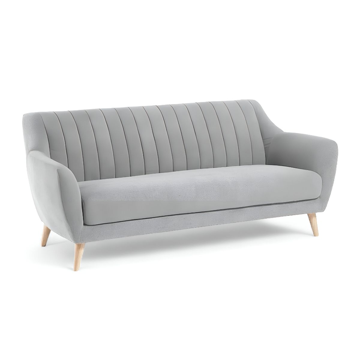 HOGAR & SPACIOS - HYS SOFA 2 CUERPOS BALI GRIS CLARO