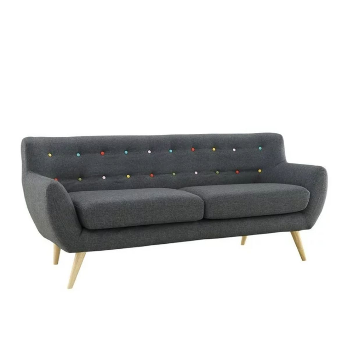 HOGAR & SPACIOS - HYS SOFA 2 CUERPOS LANDOM GRIS CLARO