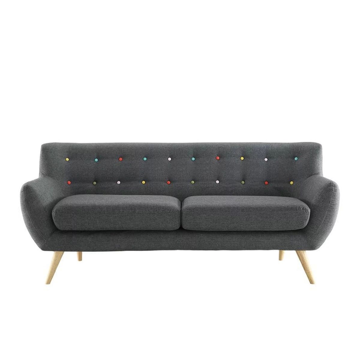 HOGAR & SPACIOS - HYS SOFA 2 CUERPOS LANDOM GRIS CLARO