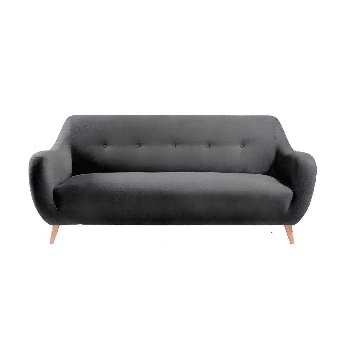 HOGAR & SPACIOS - HYS SOFA 2 CUERPOS ROBI GRIS OSCURO