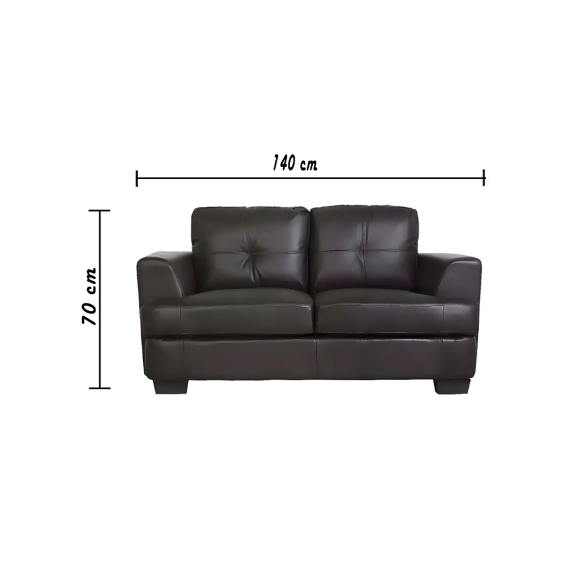 HOGAR & SPACIOS - HYS SOFA 2 CUERPOS SULEM NEGRO