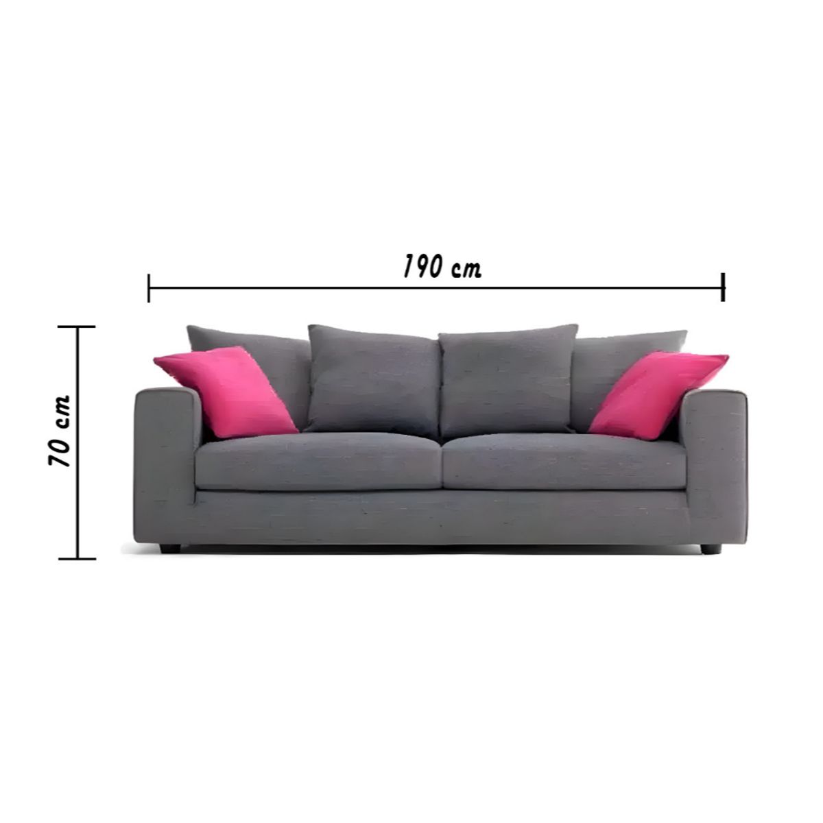 HOGAR & SPACIOS - HYS SOFA 3 CUERPOS ADOLF GRIS