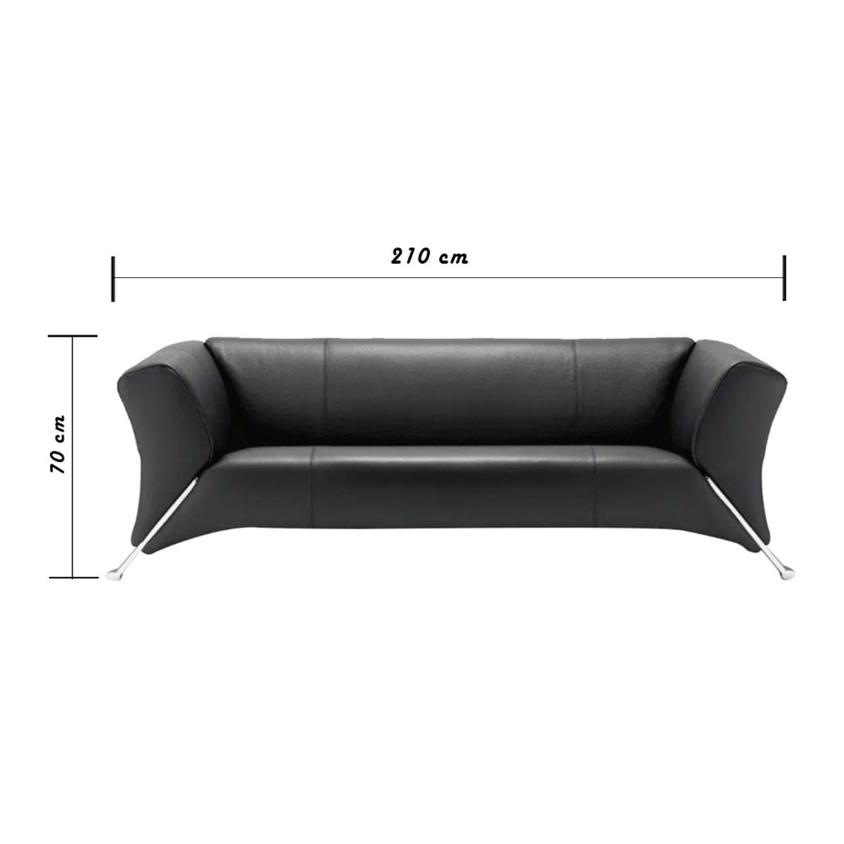 HOGAR & SPACIOS - HYS SOFA 3 CUERPOS FORDI NEGRO