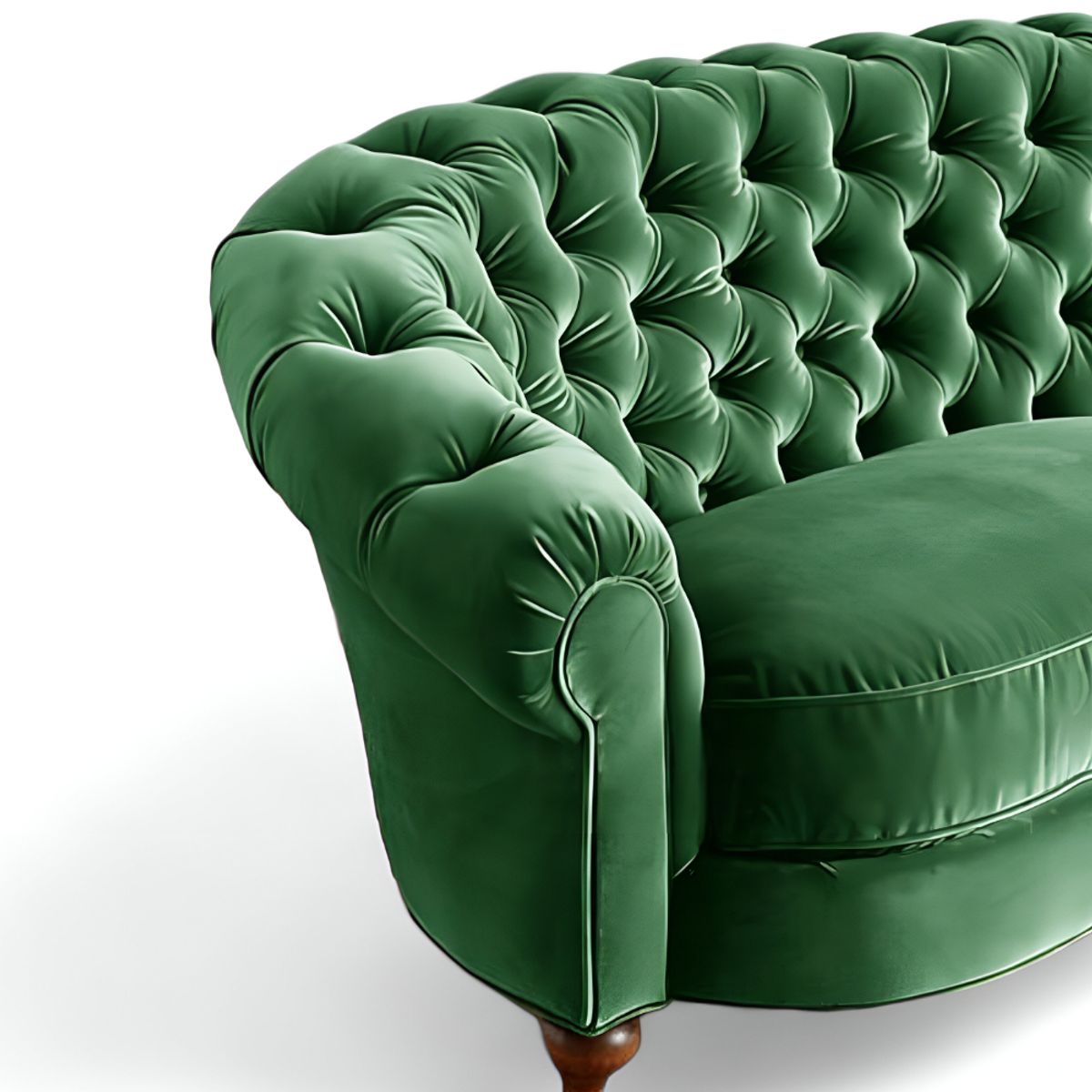 HOGAR & SPACIOS - HYS SOFA 3 CUERPOS GIRASO CAPITONE VERDE MAR