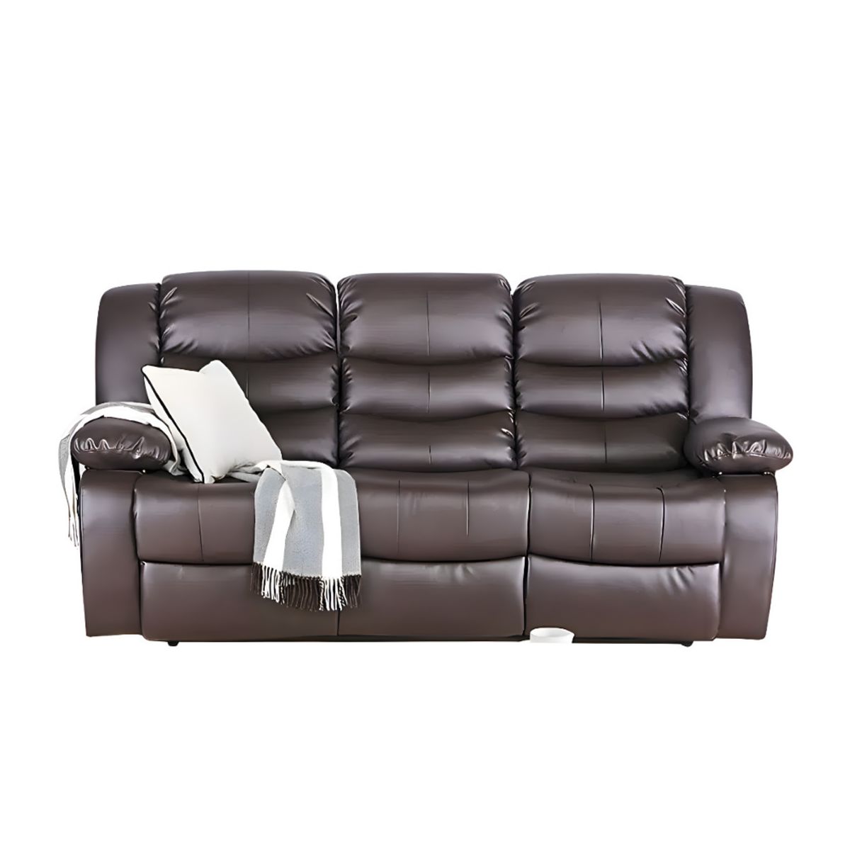 HOGAR & SPACIOS - HYS SOFA RECLINABLE 3 CUERPOS BERN MARRON OSCURO