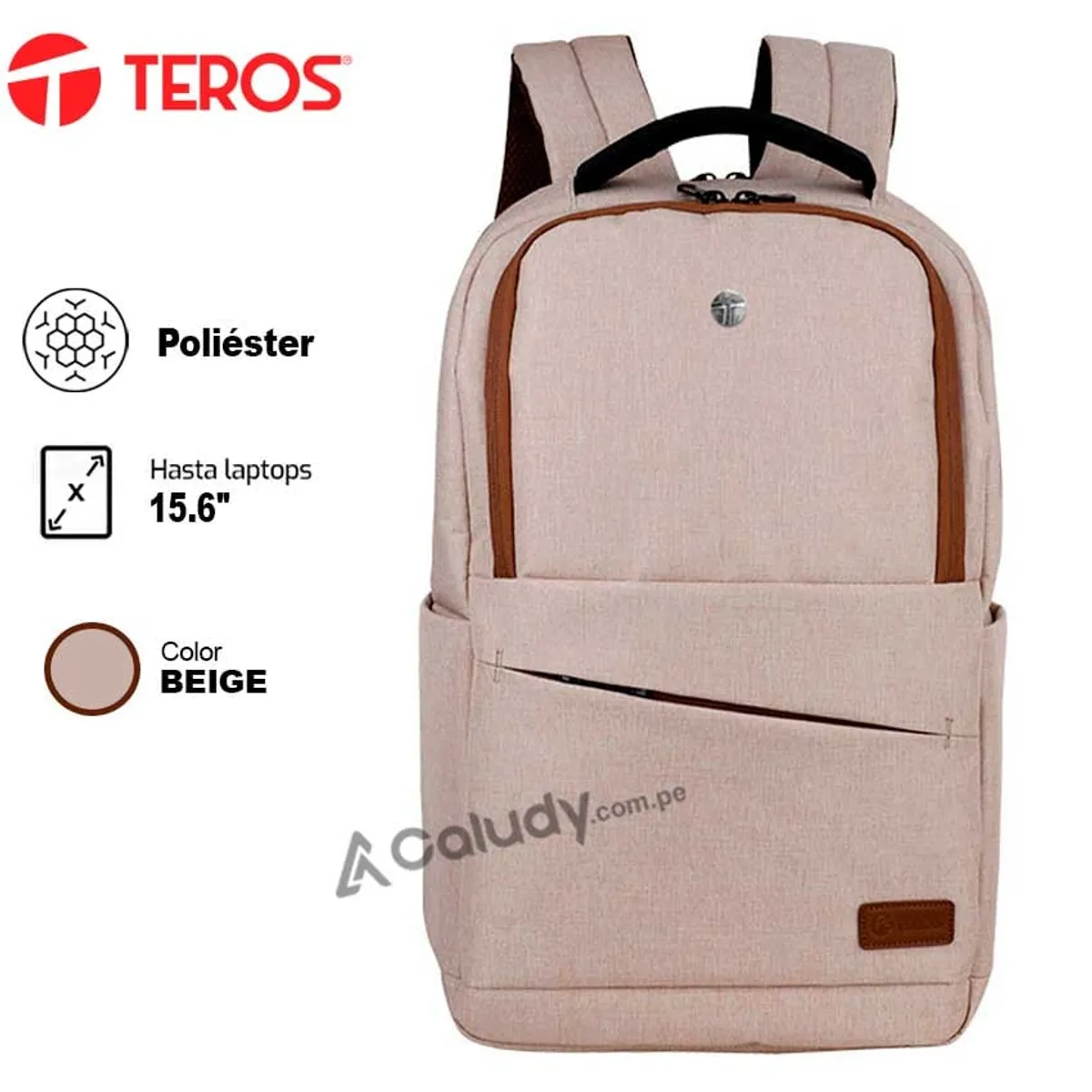 TEROS - Mochila TEROS TE-ACS9012 poliéster notebooks  hasta 15.6" beige