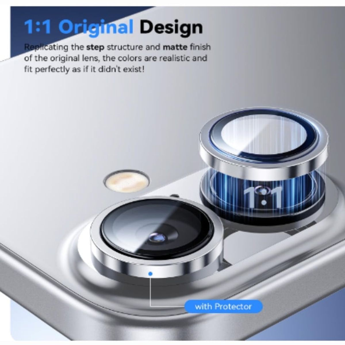 CASE - Mica de Camara Individual Para Iphone 16 Plus - Plateado