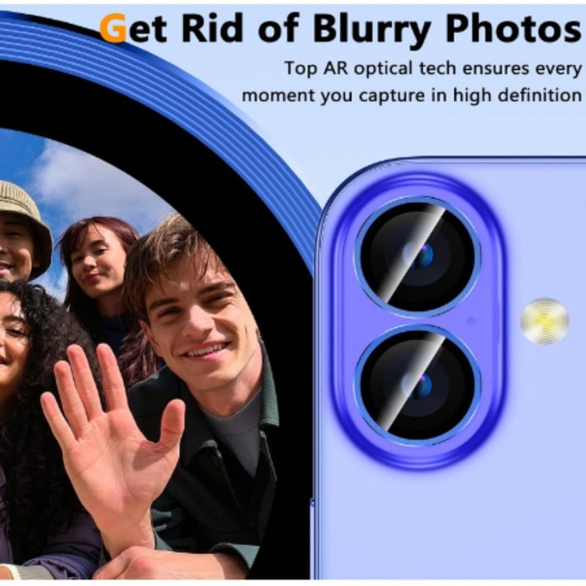 CASE - Mica de Camara Individual Para Iphone 16 Plus - Azul