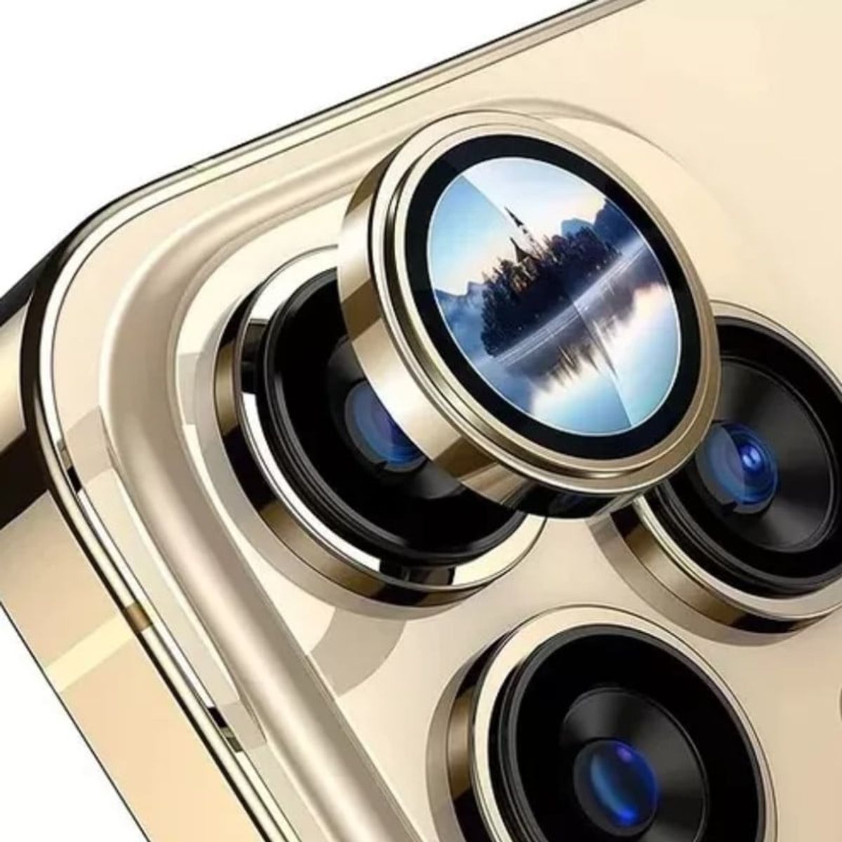 CASE - Mica de Camara Individual Para Iphone 16 Pro - Dorado