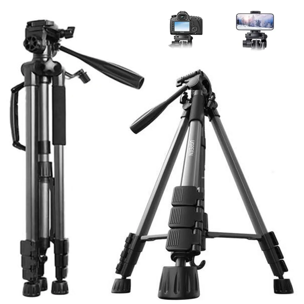 UGREEN - Trípode Profesional 1.75 Metros UGREEN Cámara celular 360° FUNDA