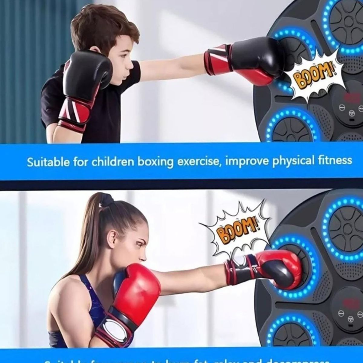 GENERICO - Set de Boxeo inteligente  Música con Luz Led y Bluetooth