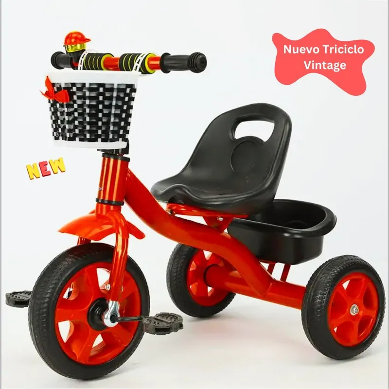 GENERICO - Triciclo Para Niños Bicicleta Vintage - Rojo