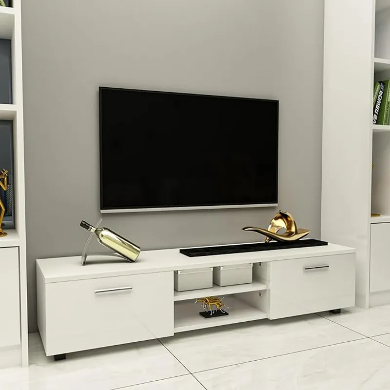 AMUEBLE - Centro de Entretenimiento mesa tv  ARTUR BLANCO  melamina 18MM