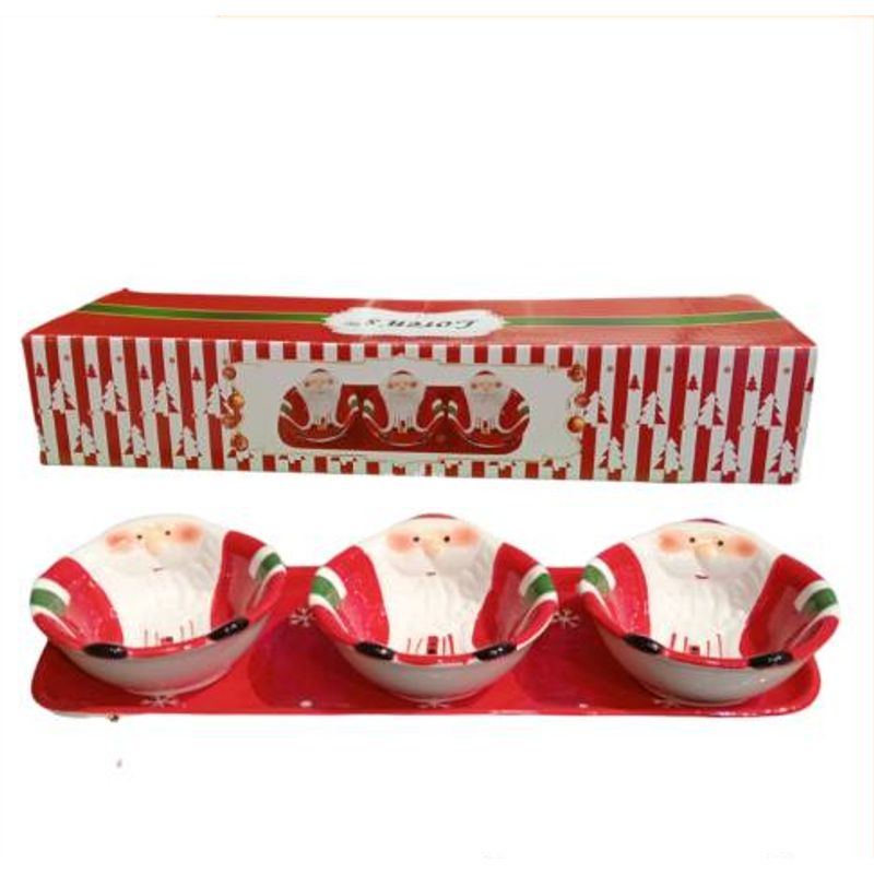 GENERICO - Bandeja salsera Navideña con 3 divisiones