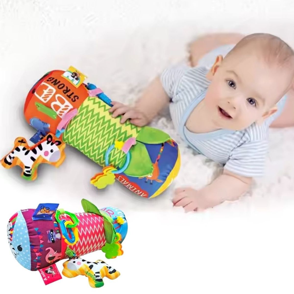 GENERICO - Rodillo de Estimulación con Sonajeros Desmontables para Bebé