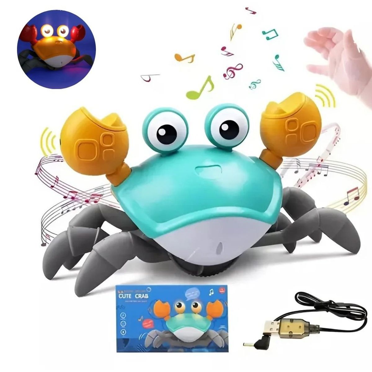 GENERICO - Cangrejo Sensorial Musical Batería Recargable Para Bebé