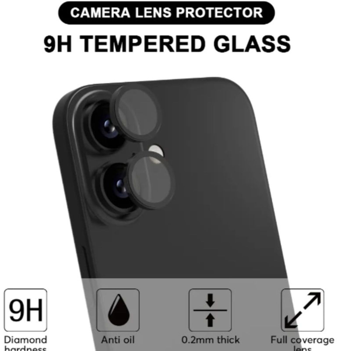 CASE - Mica de Camara Individual Para Iphone 16 - Negro