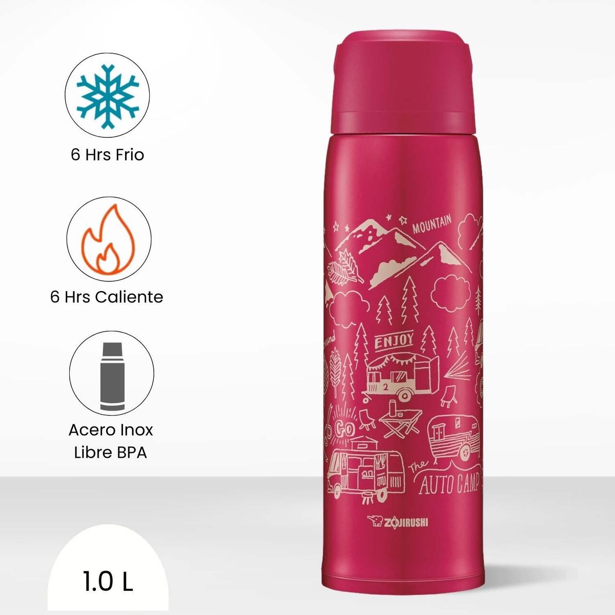 ZOJIRUSHI - Termo de Bebida Stainless Zojirushi Rojo 1.0 L