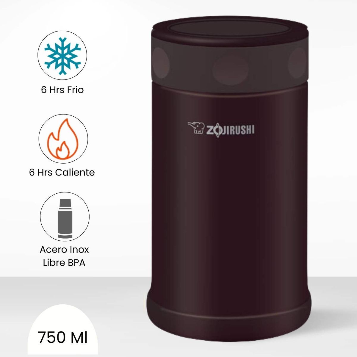 ZOJIRUSHI - Termo de Comida Steel Food Zojirushi Marron 750 Ml