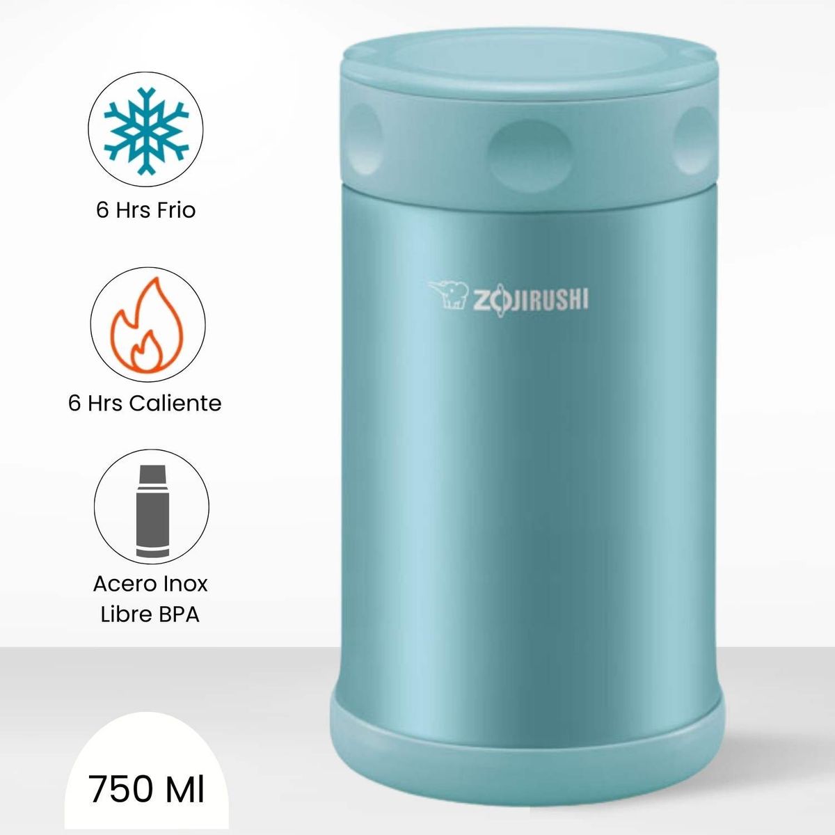 ZOJIRUSHI - Termo de Comida Steel Food Zojirushi Celeste 750ml