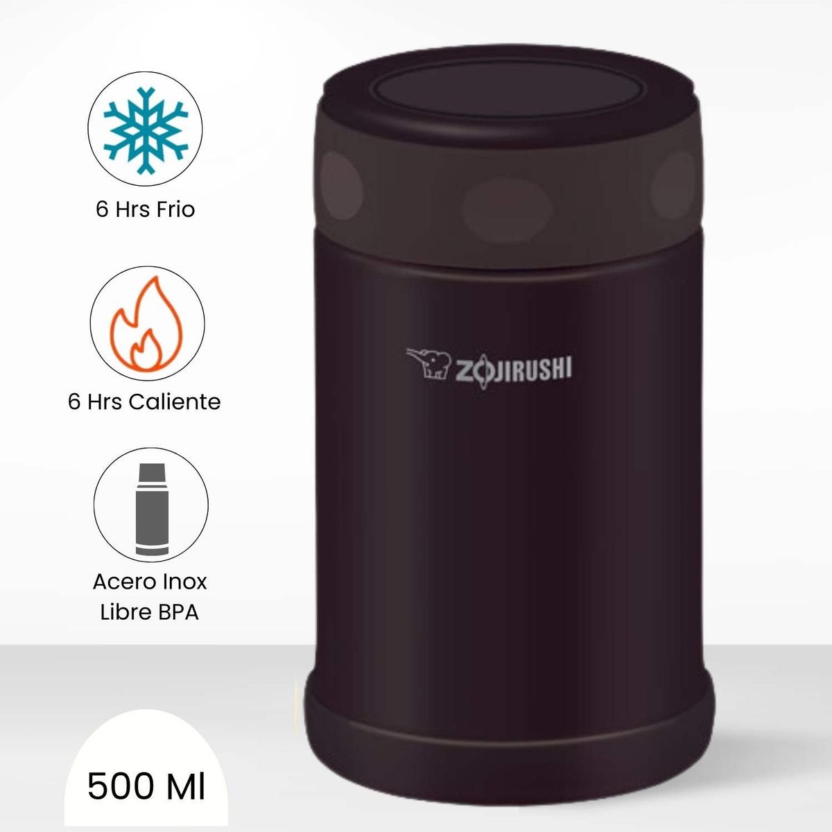 ZOJIRUSHI - Termo de Comida Steel Food Zojirushi Marrón 500ml