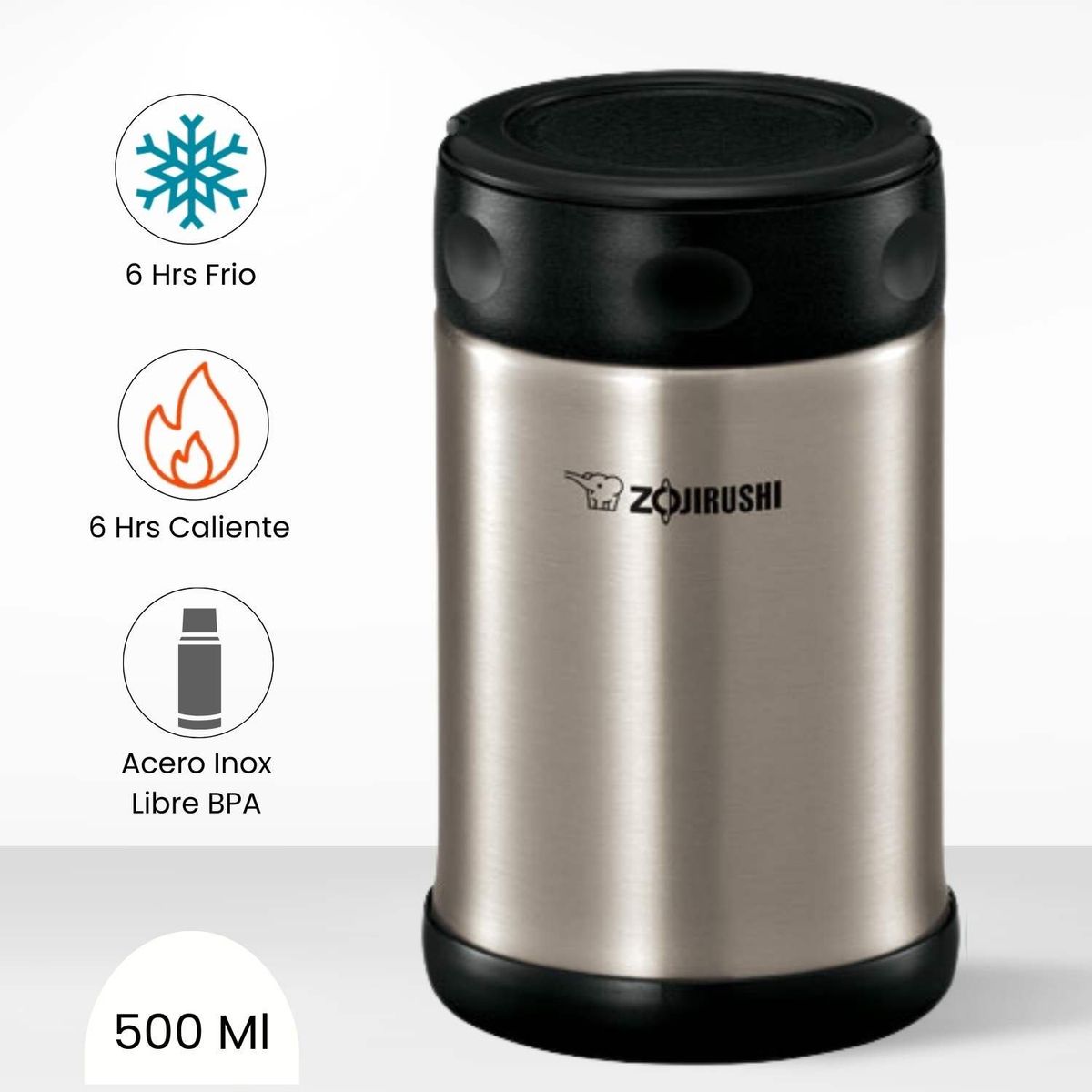 ZOJIRUSHI - Termo de Comida Steel Food Zojirushi Gris 500ml