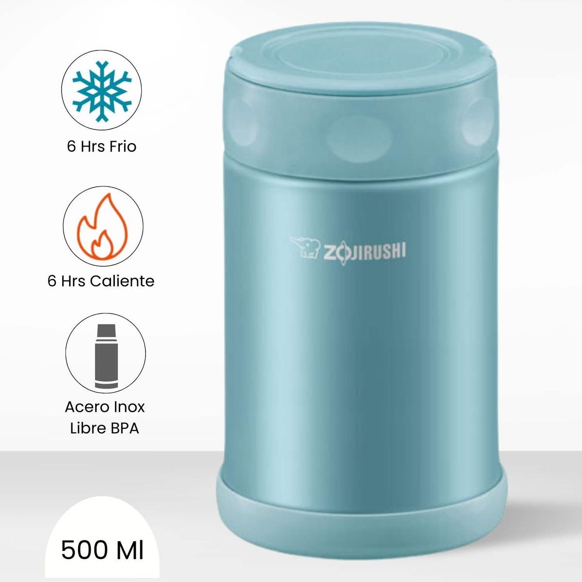 ZOJIRUSHI - Termo de Comida Steel Food Zojirushi Celeste 500ml