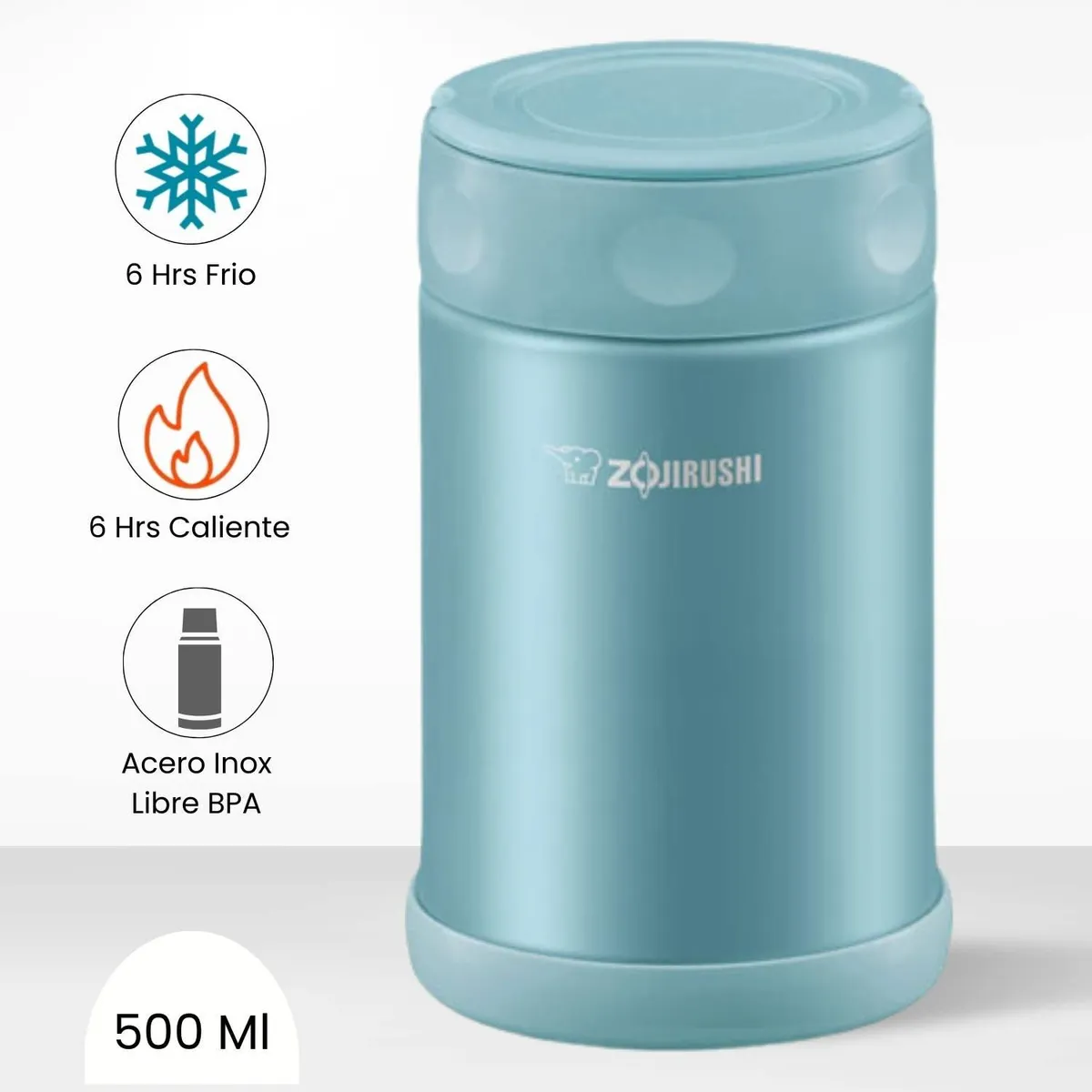 ZOJIRUSHI - Termo de Comida Steel Food Zojirushi Celeste 500ml