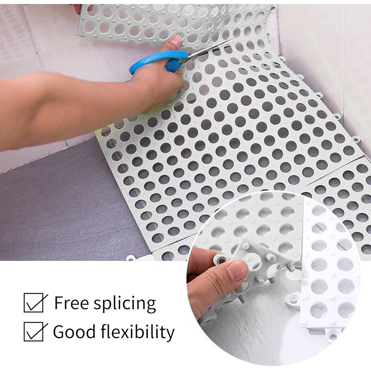 GENERICO - Pack X6 Alfombrilla de baño antideslizante alfombra impermeable blanco