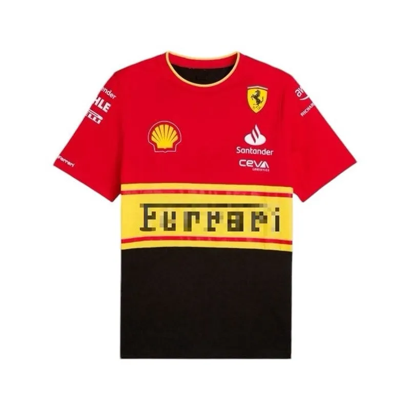 GENERICO - Camiseta Ferrari Polo Formula 1 Lecrerc F1 Sainz 2024 Rojo