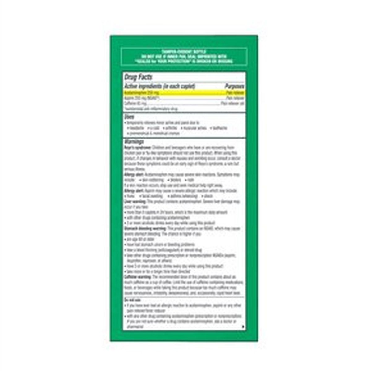 GENERICO - Excedrin Extra Fuerte x 300 comprimidos