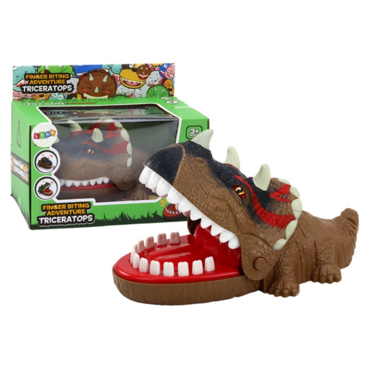 GENERICO - JUGUETE DINOSAURIO DENTISTA CON LUZ Y SONIDO TRICERATOPS