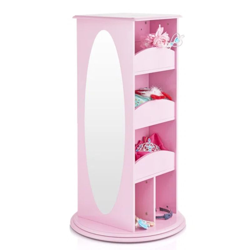 GENERATIONS - Estante Giratorio Infantil con espejo Georgia Rosa Petrox Home