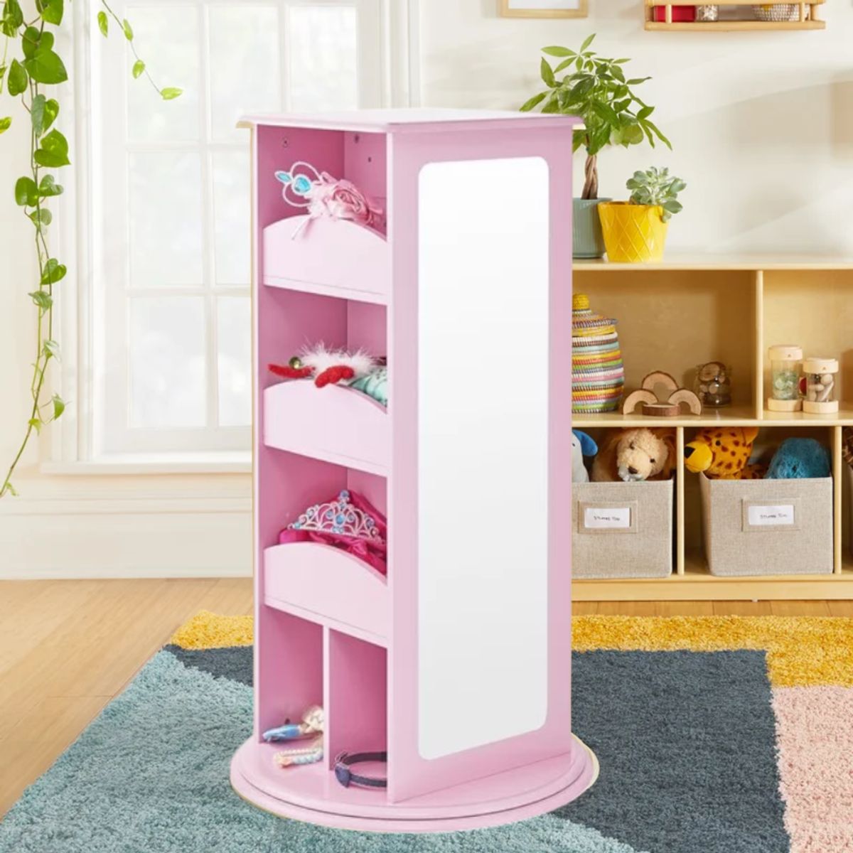 GENERATIONS - Estante Giratorio Infantil con espejo Georgia Rosa Petrox Home