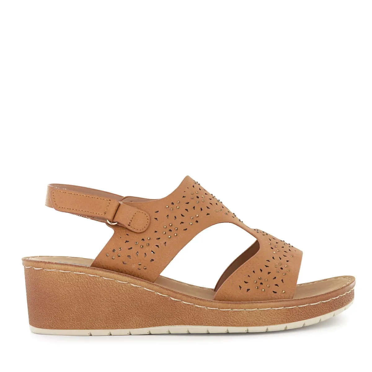 IMPULS - Sandalias Taco Cuña Mujer Impuls Alida03 Camel