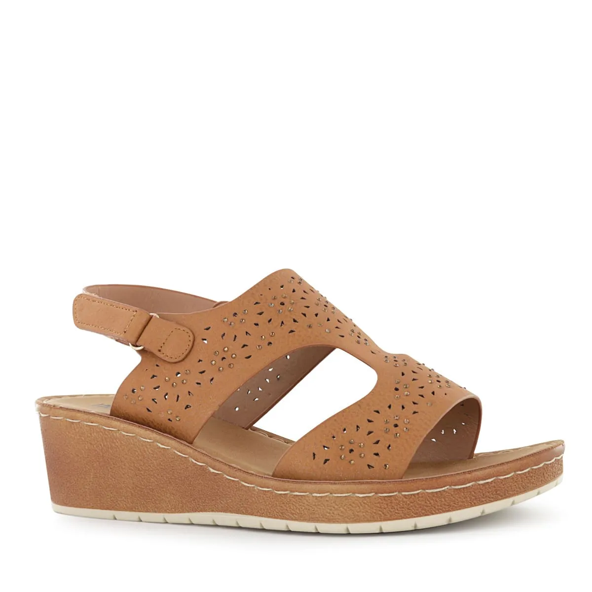 IMPULS - Sandalias Taco Cuña Mujer Impuls Alida03 Camel