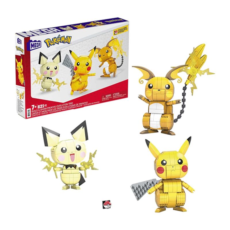 POKEMON - MEGA POKEMON BUILD AND SHOW PIKACHU EVOLUCIONES