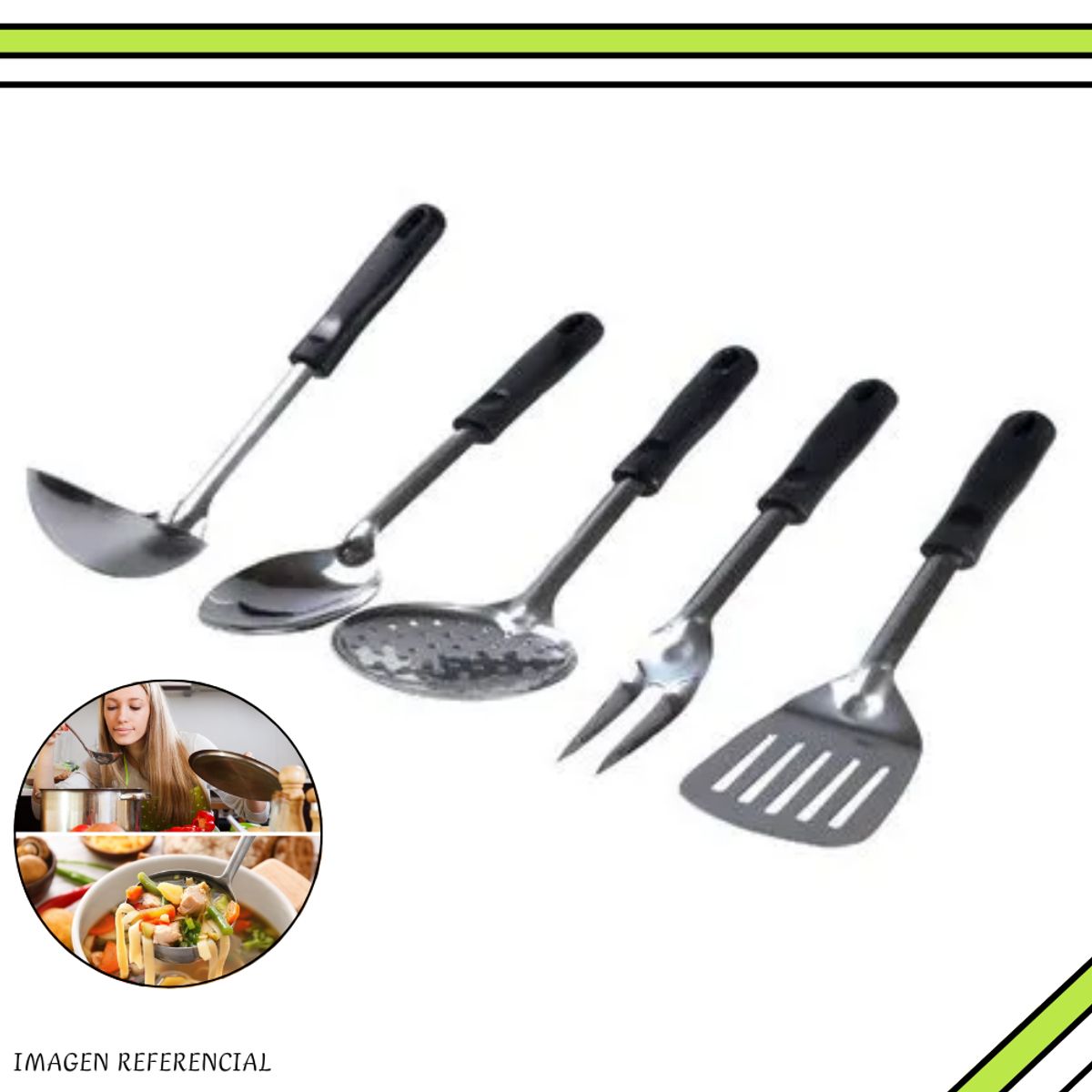 FACUSA - Set De Utensilios Facusa Acero Inoxidable 5pzs