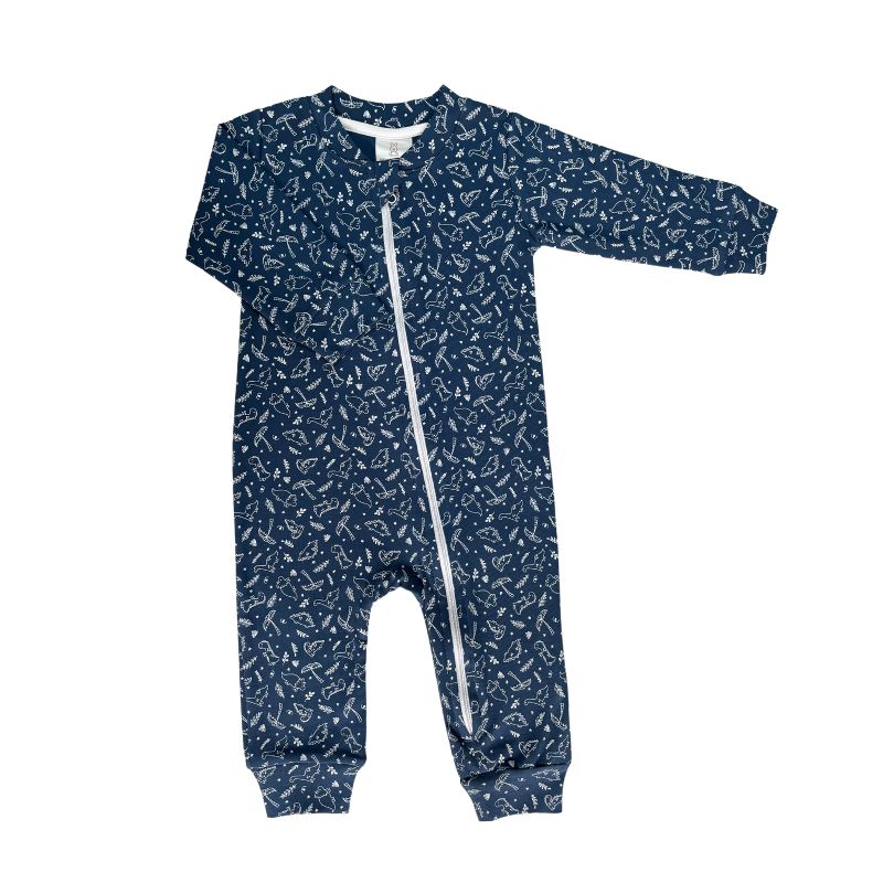 WAWA PIMA - PIJAMA BEBÉ NIÑO SIN PIE ALGODÓN PIMA - DINO BLUE