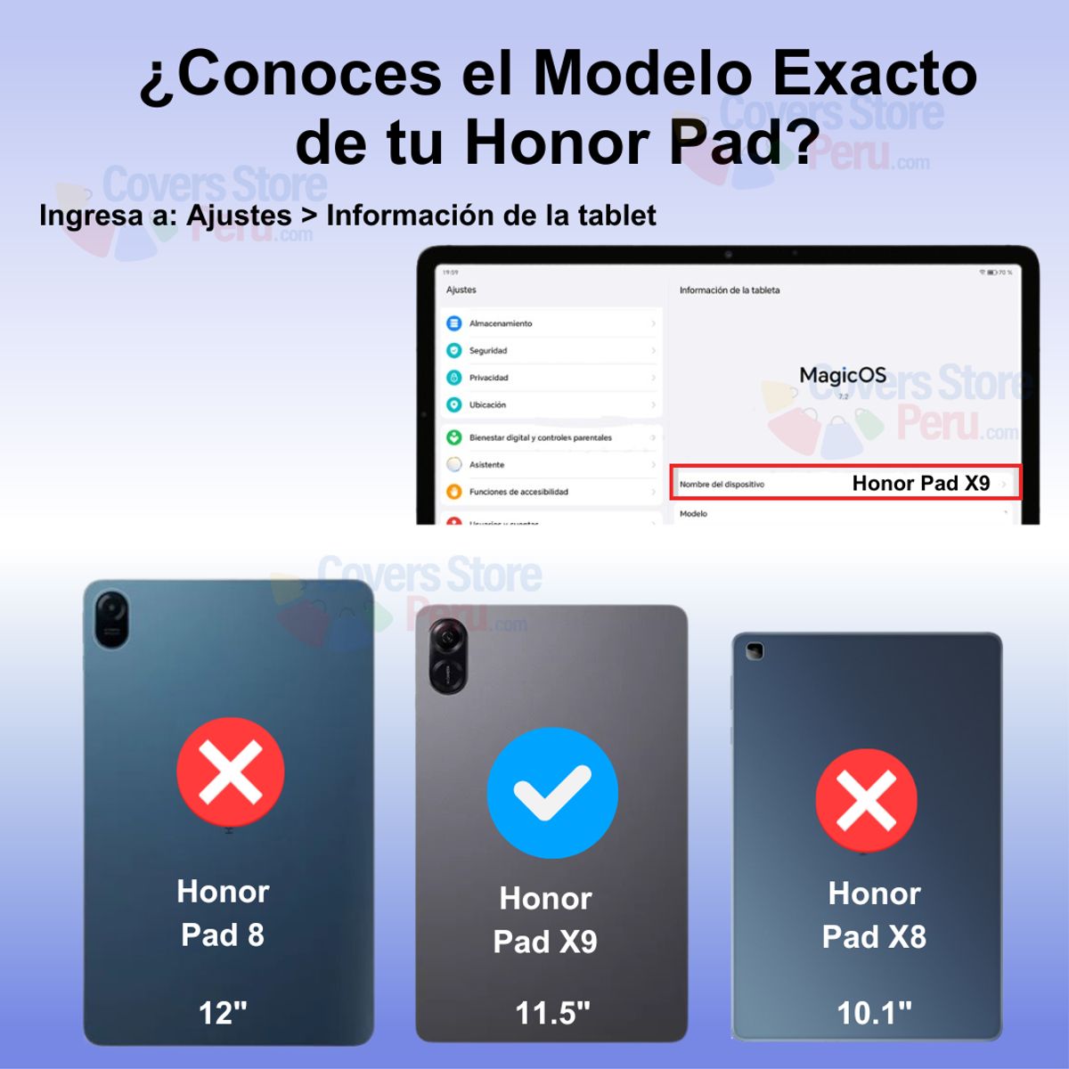 GENERICO - Funda para Honor X9 Magnética 360° + portalápiz Celeste Antishock